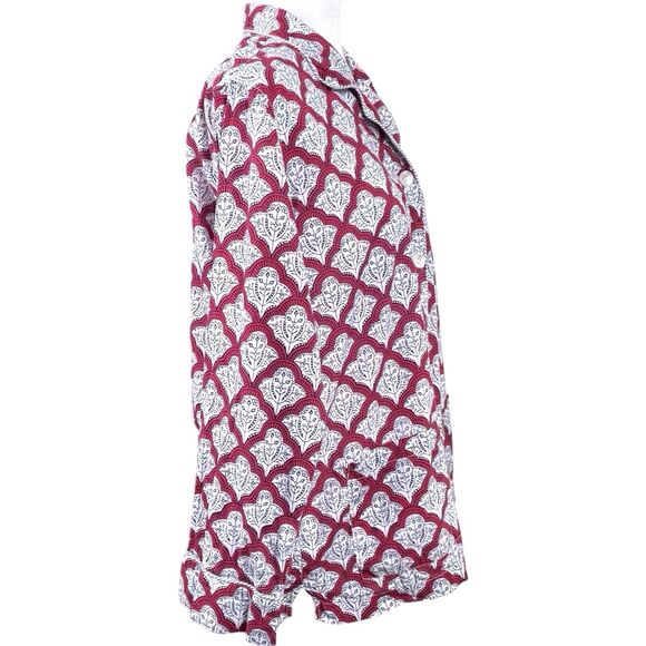 ROLLER RABBIT Women Button-Down Jemina Pajama Top Size Medium Long Sleeve Red - Picture 8 of 16